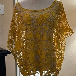 Yellow Crochet Women Sweater